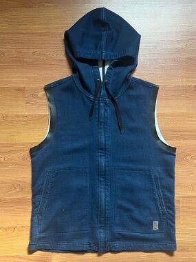 Lee Men's Sleeveless Hooded Zip Vest in Indigo